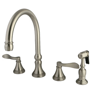 Kingston Brass KS2798DFLBS Widespread Kitchen Faucet, Brushed Nickel