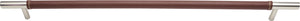 Atlas Homewares Zanzibar Brown Appliance Pull 17 Inch (c-c) Leather Polished Chrome