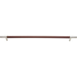 Atlas Homewares Zanzibar Brown Appliance Pull 17 Inch (c-c) Leather Polished Chrome