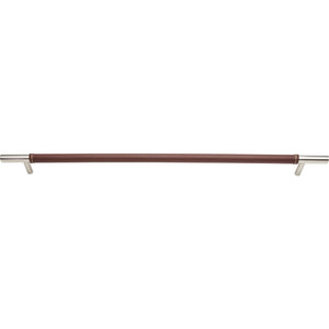 Atlas Homewares Zanzibar Brown Appliance Pull 17 Inch (c-c) Leather Polished Chrome