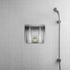 ALFI brand 12 x 12 Polished Stainless Steel Square Single Shelf Bath Shower Niche