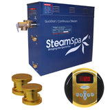 SteamSpa Oasis 10.5 KW QuickStart Acu-Steam Bath Generator Package in Polished Gold OA1050GD