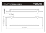 ANZZI AC-AZ006 Caster Series 5.24 in. W Glass Shelf in Polished Chrome