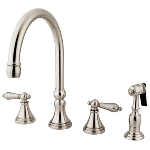Kingston Brass KS2798ALBS Widespread Kitchen Faucet, Brushed Nickel