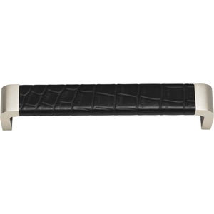 Atlas Homewares Paradigm Pull 6 5/16 Inch (c-c) BN & Black Croc Leather
