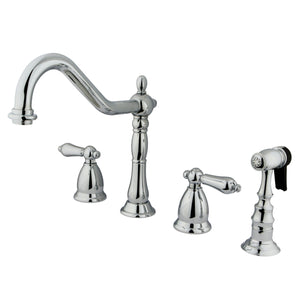 Kingston Brass KS1791ALBS Widespread Kitchen Faucet, Polished Chrome