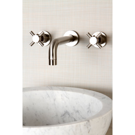 Kingston Brass KS8128DX Concord 2-Handle Wall Mount Bathroom Faucet, Brushed Nickel