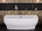 ANZZI FT-FR112473CH Bank Series 5.41 ft. Freestanding Bathtub with Deck Mounted Faucet in White