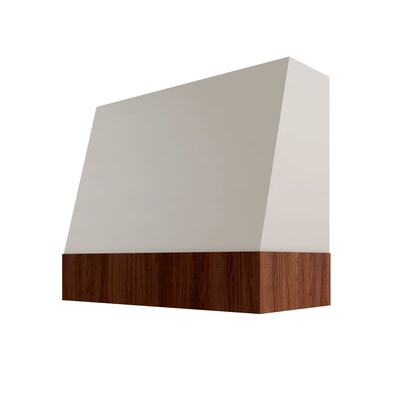 Shaker Sand Angled Hood with Walnut Band - 30" W x 30" H