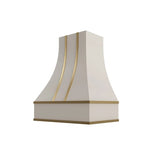 Shaker Sand Curved Hood with Brass Strapping - 30" W x 36" H