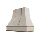 Shaker Sand Curved Hood with Brass Strapping - 42" W x 30" H