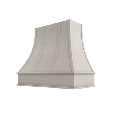 Shaker Sand Curved Hood with Strapping Flat Trim - 36" W x 30" H