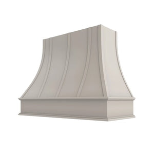 Shaker Sand Curved Hood with Strapping Flat Trim - 48" W x 30" H