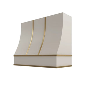Shaker Sand Sloped Hood with Brass Strapping - 42