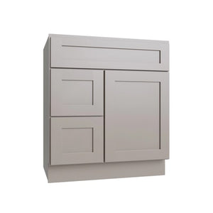Shaker Sand Vanity Sink Base Left Drawer Stacking Cabinet - 30" W