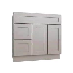Shaker Sand Vanity Sink Base Left Drawer Stacking Cabinet - 36