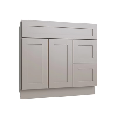 Shaker Sand Vanity Sink Base Right Drawer Stacking Cabinet - 36" W