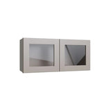 Shaker Sand 15" Wall Stacking Cabinets with Glass