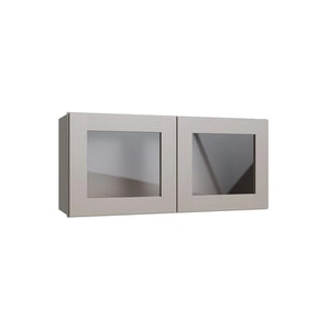 Shaker Sand 15" Wall Stacking Cabinets with Glass