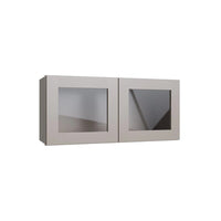 Shaker Sand 15" Wall Stacking Cabinets with Glass