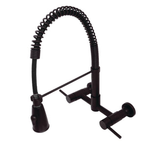Gourmetier GS8285DL Concord 2-Handle Wall Mount Pull-Down Kitchen Faucet, Oil Rubbed Bronze
