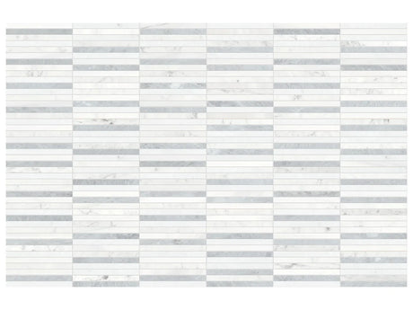 Anatolia Tile Utopio 1/2 X 6 In Stacked Polar Honed Natural Stone Waterjet Mosaic 5001-0430-0 Stacked Polar - premium natural stone mosaic tile from Anatolia Tile, available at PoshHaus showroom in Keene, NH