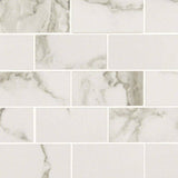 Pietra Statuario 12"x12" Polished Porcelain Mesh-Mounted Mosaic Tile - MSI Collection room shot kitchen view