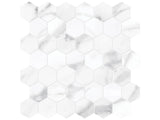Anatolia Tile La Marca 2 Inch Hexagon Statuario Polished Porcelain Mosaics. 1 Sheet = .96 Sq. Ft. 4501-0347-0 Statuario Nuovo 2" Hexagon Polished - premium natural stone mosaic tile from Anatolia Tile, available at PoshHaus showroom in Keene, NH