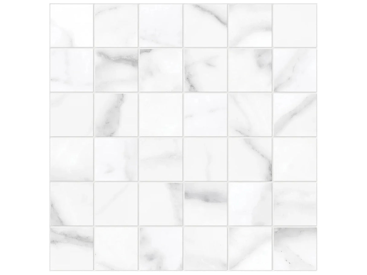 Anatolia Tile 2X2 La Marca Statuario Honed 36 Piece Mosaics. 1 Sheet = .96 Sf. 4501-0374-0 (68-475) Statuario Nuovo 2x2 Honed - premium natural stone mosaic tile from Anatolia Tile, available at PoshHaus showroom in Keene, NH
