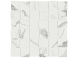 Anatolia Tile 2X2 Basketweave Mayfair Statuario Venato Polished Porcelain Mosaics. 1 Sheet = .98 Sq. Ft. 4501-0140-1 Statuario Venato 2x2 Basketweave Polished - premium natural stone mosaic tile from Anatolia Tile, available at PoshHaus showroom in Keene, NH