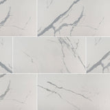 Eden statuary 12x24 polished porcelain floor and wall tile NEDESTA1224P product shot wall view 3 #Surface Finish_Polished