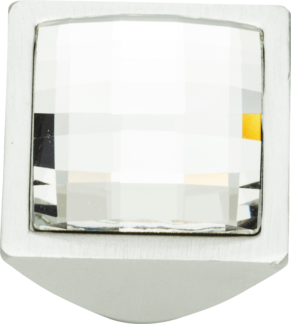 Atlas Homewares Crystal Large Square Knob 1 Inch Matte Chrome