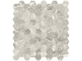 Anatolia Tile 1.25 Inch Mayfair Stella Agento Polished Porcelain Hexagon Mosaics. 1 Sheet = .97 Sq. Ft. 4501-0148-1 Stella Argento 1.25" Hexagon - premium natural stone mosaic tile from Anatolia Tile, available at PoshHaus showroom in Keene, NH