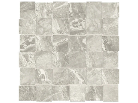 Anatolia Tile 2X2 Basketweave Mayfair Stella Agento Matte Porcelain Mosaics. 1 Sheet = .98 Sq. Ft. 4501-0130-1 Stella Argento 2x2 Basketweave Polished - premium natural stone mosaic tile from Anatolia Tile, available at PoshHaus showroom in Keene, NH