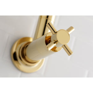 Kingston Brass KS8102DX Concord Wall Mount Pot Filler Kitchen Faucet, Polished Brass