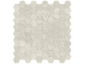 Anatolia Tile 1.25 Inch Mayfair Strada Ash Polished Porcelain Hexagon Mosaics. 1 Sheet = .97 Sq. Ft. 4501-0149-1 Strada Ash 1.25" Hexagon - premium natural stone mosaic tile from Anatolia Tile, available at PoshHaus showroom in Keene, NH