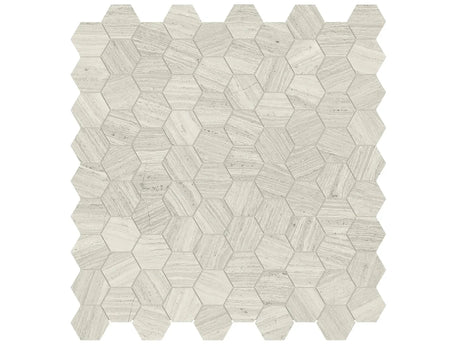 Anatolia Tile 1.25 Inch Mayfair Strada Ash Polished Porcelain Hexagon Mosaics. 1 Sheet = .97 Sq. Ft. 4501-0149-1 Strada Ash 1.25" Hexagon - premium natural stone mosaic tile from Anatolia Tile, available at PoshHaus showroom in Keene, NH