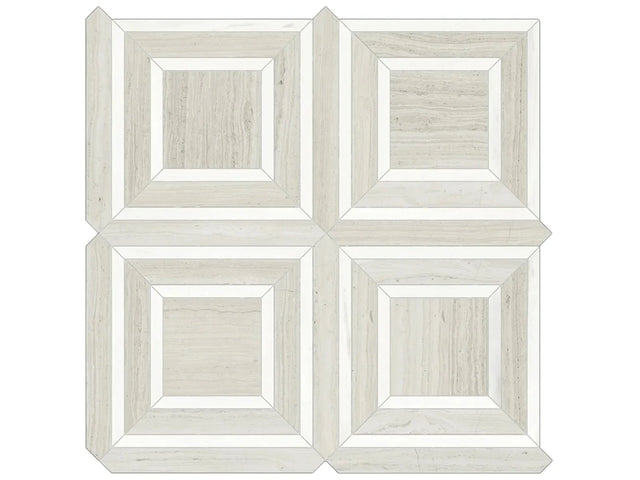 Anatolia Tile Mayfair Strada Ash Piazza Polished Porcelain Mosaics. 1 Sheet = .96 Sq. Ft. 4501-0155-1 Strada Ash Piazza - premium natural stone mosaic tile from Anatolia Tile, available at PoshHaus showroom in Keene, NH
