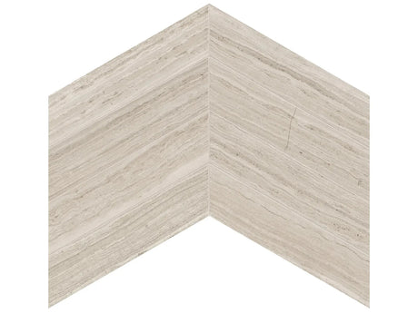 Anatolia Tile 2X8.5 Strada Mist Limestone Honed Mosaic 5001-0441-0 * 1 Sheet = .99 Sqft * Strada Mist Chevron - premium natural stone mosaic tile from Anatolia Tile, available at PoshHaus showroom in Keene, NH
