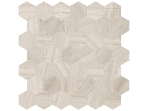 Anatolia Tile 2" Hex Strada Mist Limestone Honed Mosaic 5001-0440-0 * 1 Sheet = .99 Sqft * Strada Mist Hexagon 2" - premium natural stone mosaic tile from Anatolia Tile, available at PoshHaus showroom in Keene, NH