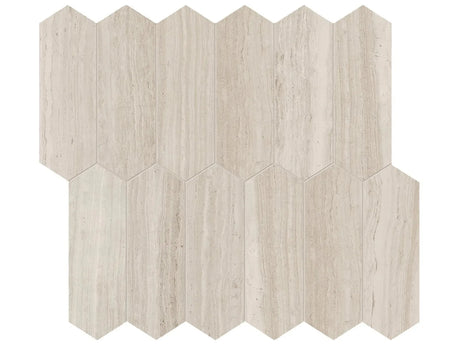Anatolia Tile 2X6 Strada Mist Limestone Picket Honed Mosaic 5001-0442-0 * 1 Sheet = .87 Sqft * Strada Mist Picket 2x6 - premium natural stone mosaic tile from Anatolia Tile, available at PoshHaus showroom in Keene, NH