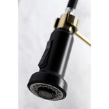 Gourmetier GS8187DL Concord 2-Handle Wall Mount Pull-Down Kitchen Faucet, Brushed Brass