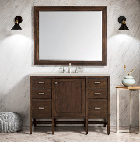 Addison 48" Single Vanity, Mid-Century Acacia, w/ 3 CM Siberian Silestone Top
