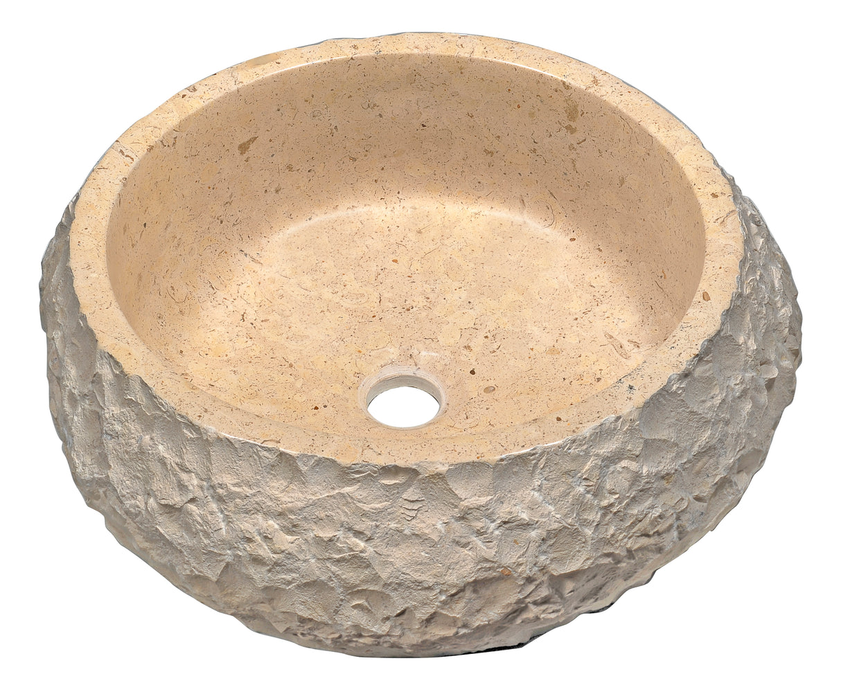 ANZZI LS-AZ8172 Desert Ash Vessel Sink in Classic Cream Marble