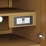 Hudson 60" Double Vanity, Honey Oak w/ 3 CM Tajnar Eclos Top w/FreePower Wireless Charger