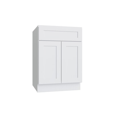 Shaker White 5PC Double Door Standard Base Cabinet - 24"W
