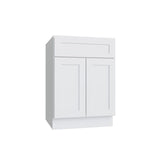 Shaker White 5PC Double Door Standard Base Cabinet - 24"W