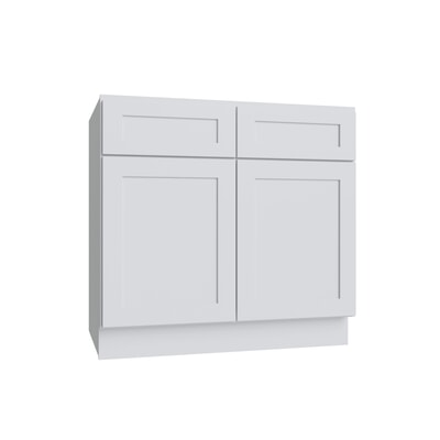 Shaker White 5PC Double Door Standard Base Cabinet - 27"W
