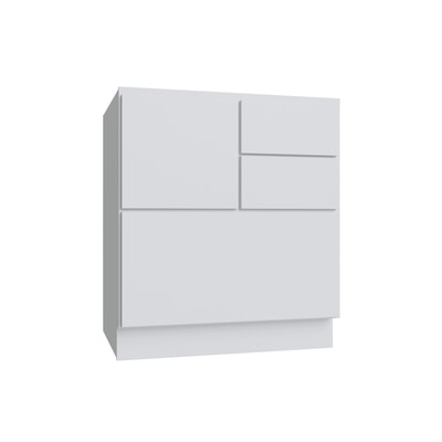 Shaker White SLAB Cooking Center Base Cabinet