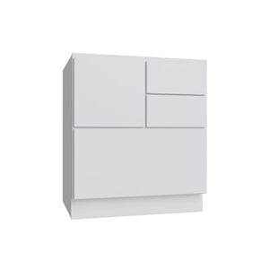 Shaker White SLAB Cooking Center Base Cabinet - RTA
